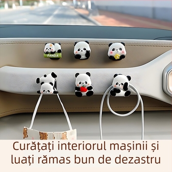Cârlig auto pentru interior cu adeziv fără urme, design modern cu mai multe cârlige pentru depozitare