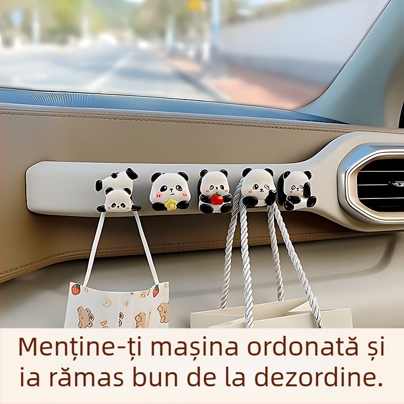 Cârlig auto pentru interior cu adeziv fără urme, design modern cu mai multe cârlige pentru depozitare