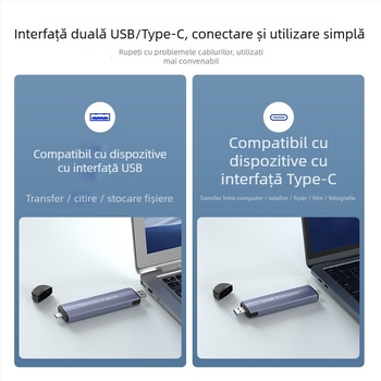Carcasă externă NVMe M.2 SSD, Type-C USB 3.1, aliaj de aluminiu, suport până la 2 TB, 10 Gbps