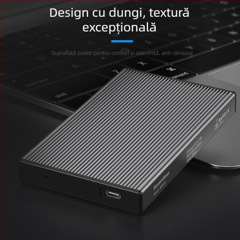 Carcasă externă SSD SATA cu USB 3.0 și Type-C, aliaj de aluminiu + ABS, până la 4TB, viteză de transfer 6 Gbps
