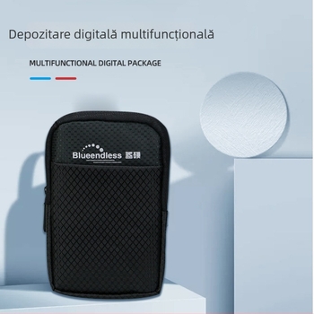 Husă de depozitare pentru HDD de 2,5 inci cu accente din piele EVA, organizator pentru căști și cabluri, husă de protecție din pânză