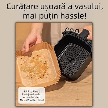 Yiwei Hârtie de copt din silicon cu bandă absorbantă de ulei — pătrată, pentru friteza cu aer și cuptor, acoperire din ulei de silicon