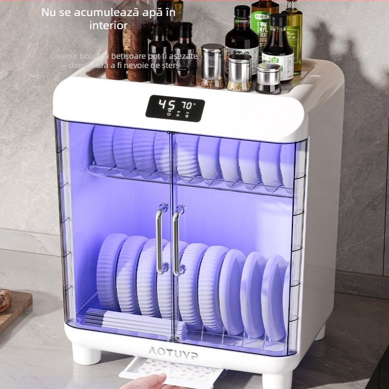 Raft de uscare vase la masa din PP cu dezinfectare UV, pentru boluri și farfurii, stil european