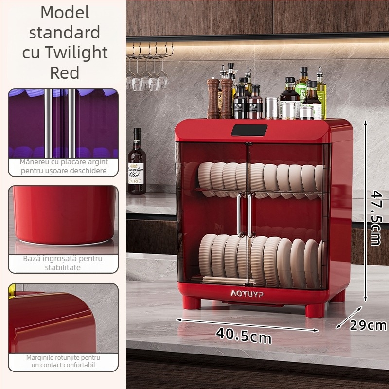 Raft de uscare vase la masa din PP cu dezinfectare UV, pentru boluri și farfurii, stil european