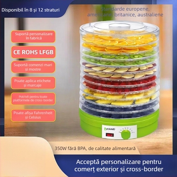 Dehidrator de fructe SX770-12, 12 straturi, 110-240V, 400W, 50-60Hz, Kudi