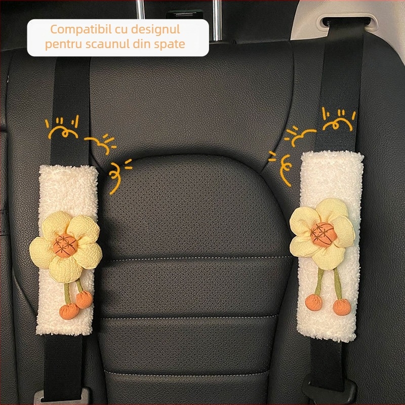 Padă pentru umărul curelei de siguranță auto, poliester, moale, anti-strângere, greutate 0.3