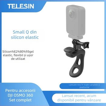 Montură de mână GoPro din silicon elastic, cu clemă și curea elastică, compatibil universal, materiale: silicon, aliaj de aluminiu, oțel inoxidabil, PC