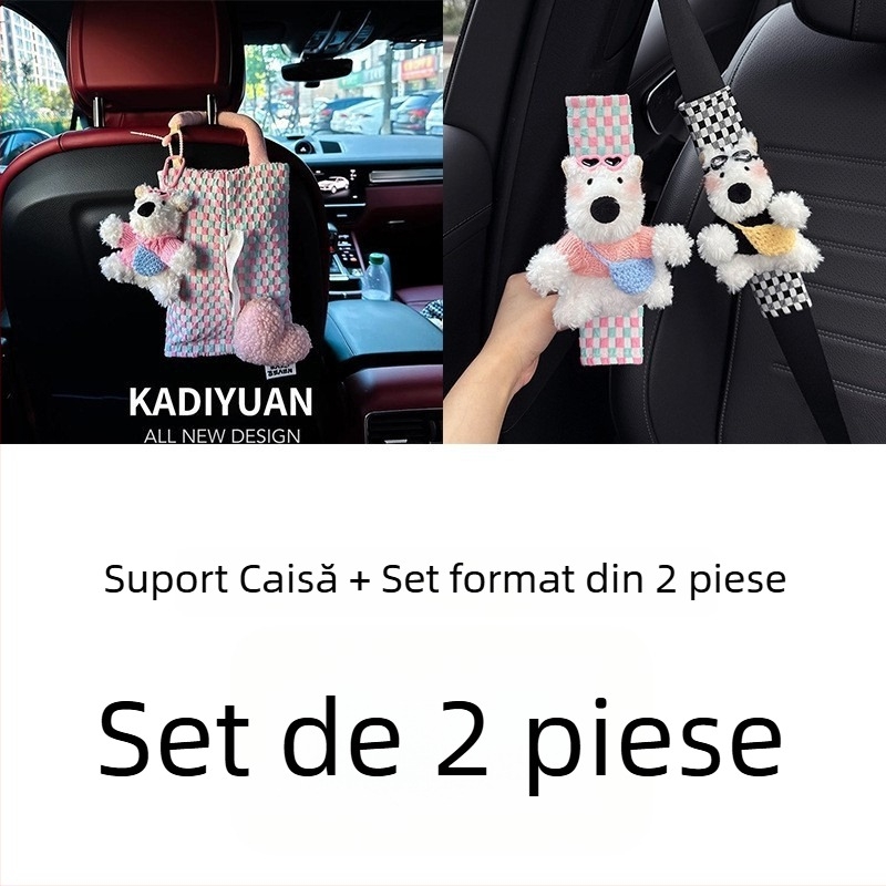 Husă pentru curea de siguranță a mașinii, design West Highland, pereche, marcă Shuai Hao, model Fsgzhjtxgd, fără personalizare