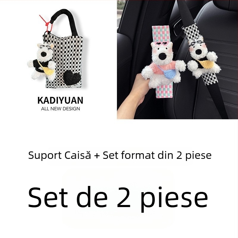 Husă pentru curea de siguranță a mașinii, design West Highland, pereche, marcă Shuai Hao, model Fsgzhjtxgd, fără personalizare