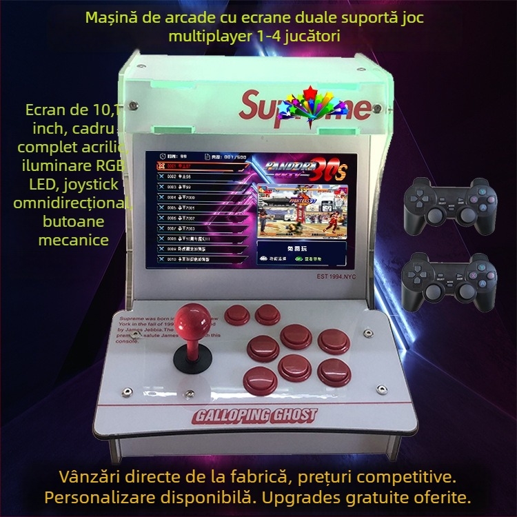 Consolă arcade cu ecran dublu, 16GB memorie, compatibil PS3, OS H2, 2 jucători, MP4 video player