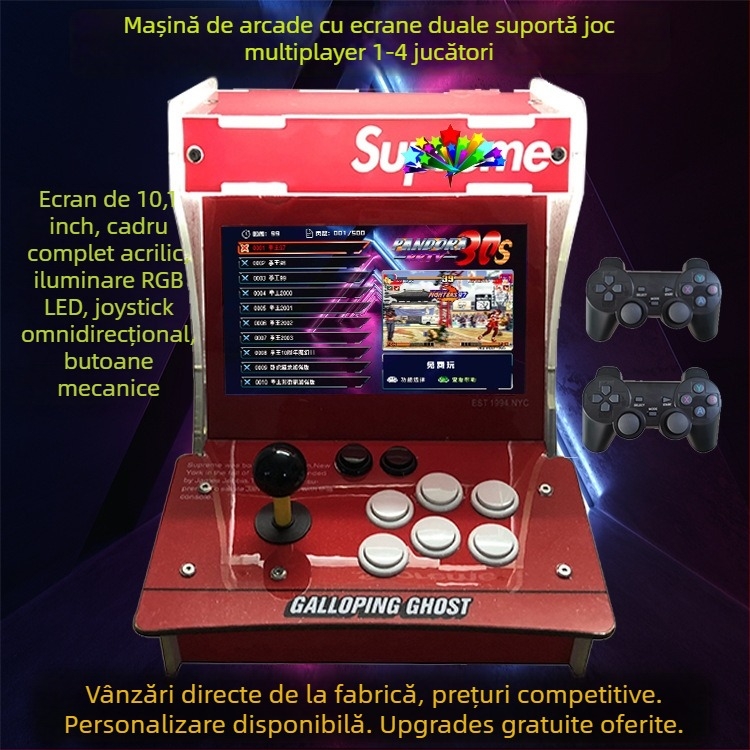 Consolă arcade cu ecran dublu, 16GB memorie, compatibil PS3, OS H2, 2 jucători, MP4 video player