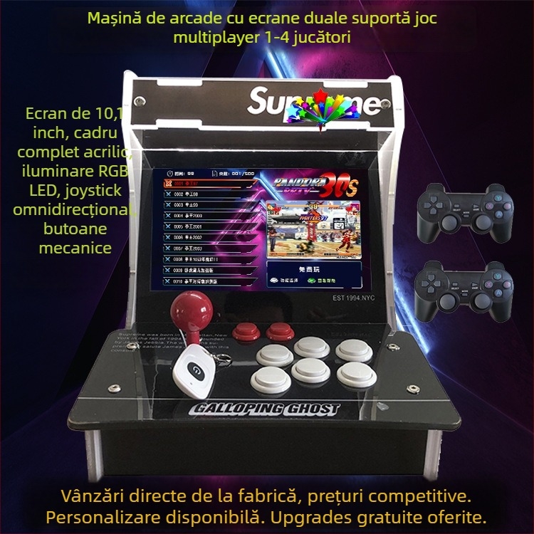 Consolă arcade cu ecran dublu, 16GB memorie, compatibil PS3, OS H2, 2 jucători, MP4 video player