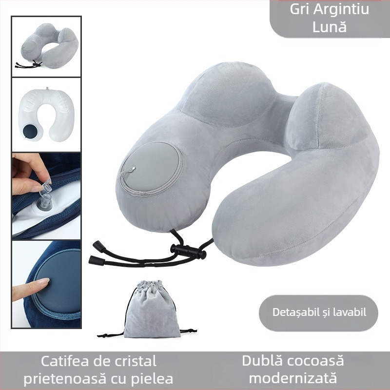 Perne de gât gonflabile, în formă U, pentru odihnă în timpul călătoriilor