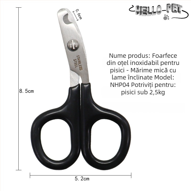 Ship Notes Clește pentru unghii de animale NHP02 — lamă ascuțită, prietenoasă cu părul, previne ruperea și ciobirea unghiilor, instrument profesional pentru câini de talie mică