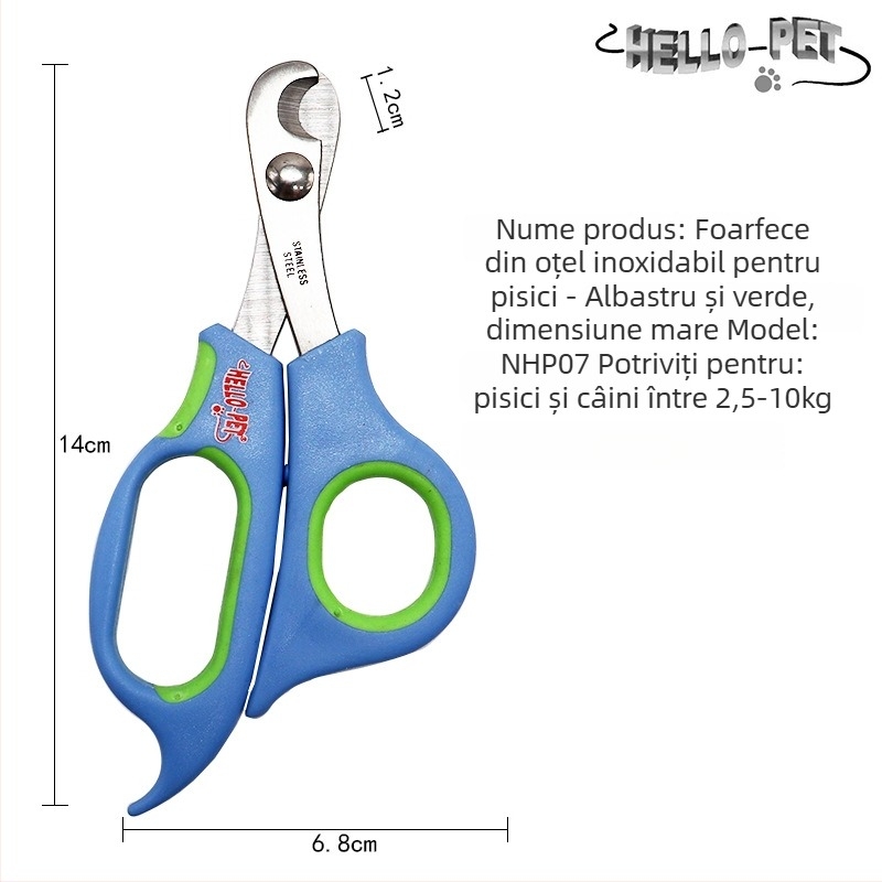 Ship Notes Clește pentru unghii de animale NHP02 — lamă ascuțită, prietenoasă cu părul, previne ruperea și ciobirea unghiilor, instrument profesional pentru câini de talie mică