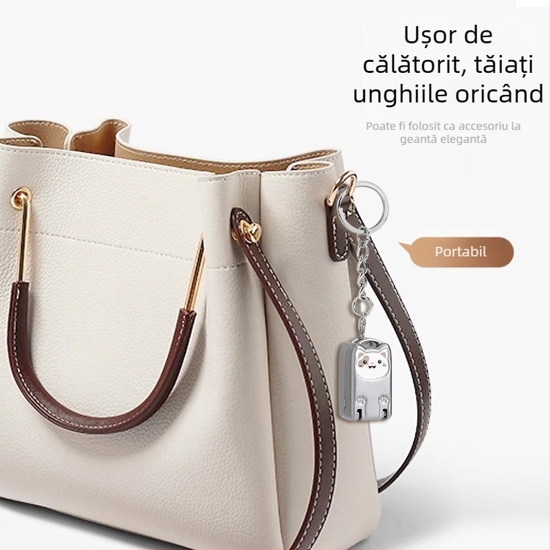 Clește de unghii mini pliabil din oțel inoxidabil, portabil