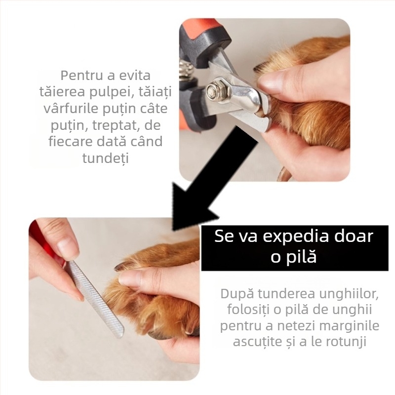 Clește de unghii pentru câini și pisici, pentru rase mici până la mari
