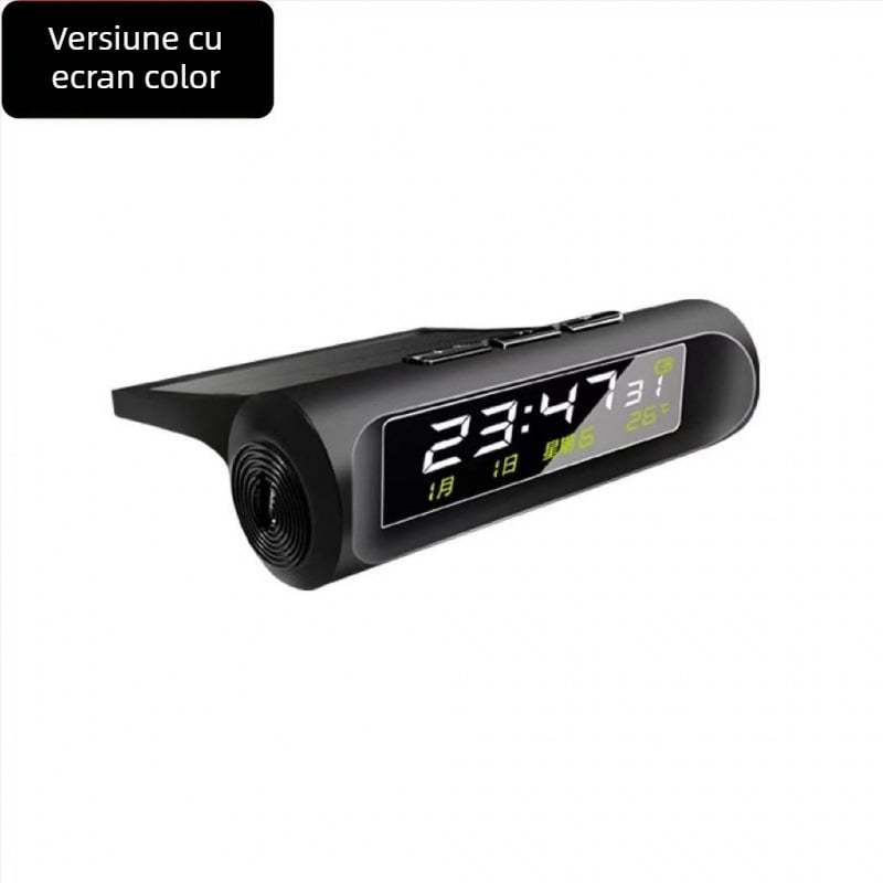 Ceas auto solar cu termometru, afișaj de dată și display luminos (Brand Thousand Cards; Origine Zhejiang; Model Other; Material Other)