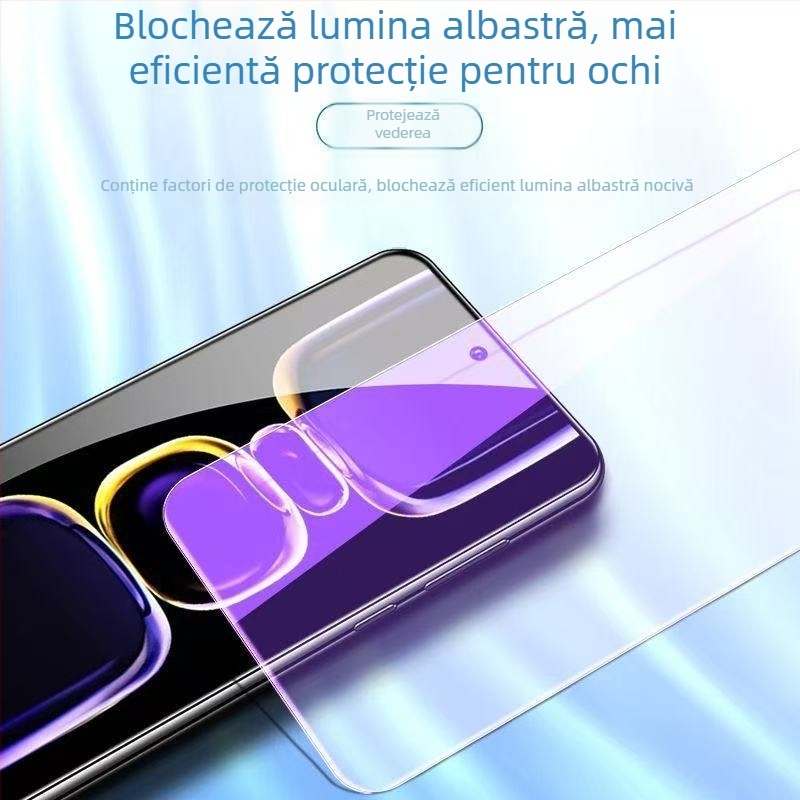 Protecție ecran telefon - Sticlă temperată, folie frontală, acoperire totală, HD, anti-lumină albastră, anti-cădere (Compatibil Redmi K60, K70 Pro, K50e, K80)