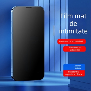 Protecție ecran din sticlă temperată pentru iPhone – finisaj mat, anti-amprentă, anti-spionaj