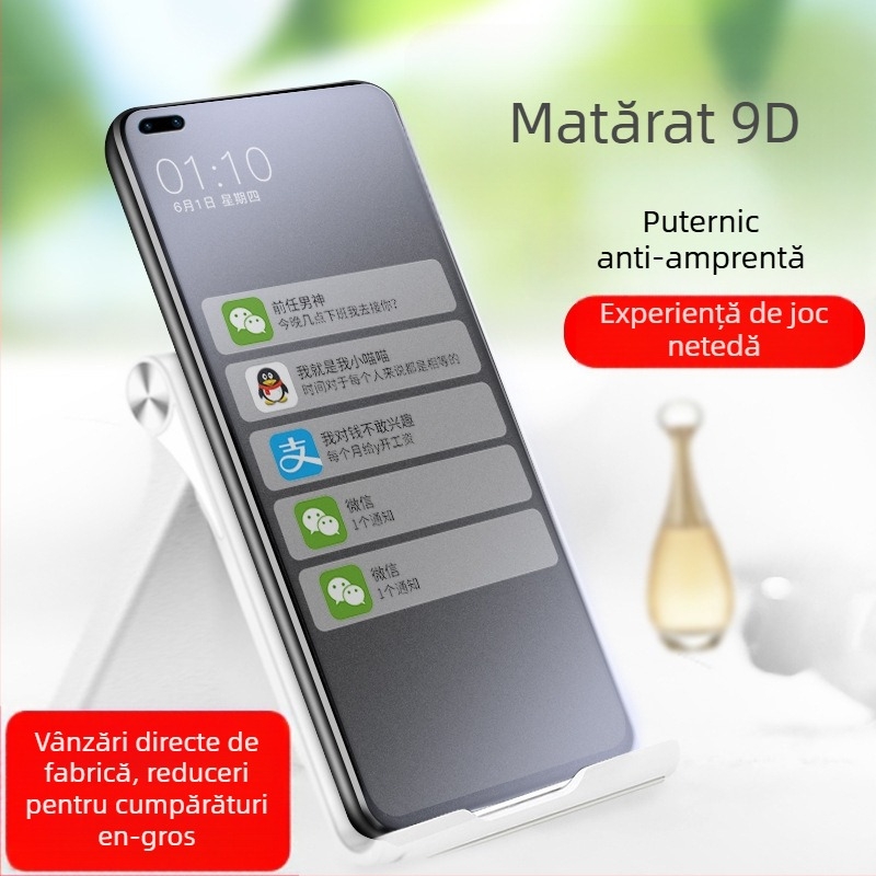 Protecție ecran din sticlă temperată pentru Redmi K40, K30 Pro, K40 Game Version și K30S – mată, antiamprentă, protecție frontală a ecranului