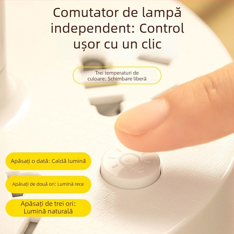 Lampă de masă cu design înfășurat, lumină moale prietenoasă cu ochii, lampă de învățare (5V baterie încorporată, CRI ≥95, abajur metalic, control vocal)