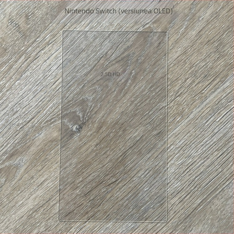 Protecție ecran Nintendo Switch OLED, sticlă Asahi 0,33 mm, folie frontală, arc 2.5D, HD, anti-lumină albastră, anti-amprente