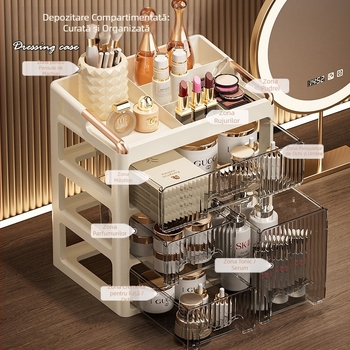 Dulap de depozitare pentru cosmetice cu sertare, organizator multistrat pentru rujuri și îngrijire a pielii; Material PP; Logo tipărit: Da; Personalizare disponibilă: Da; Lansare produs: 2025; Origine Jieyang