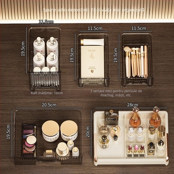 Dulap de depozitare pentru cosmetice cu sertare, organizator multistrat pentru rujuri și îngrijire a pielii; Material PP; Logo tipărit: Da; Personalizare disponibilă: Da; Lansare produs: 2025; Origine Jieyang