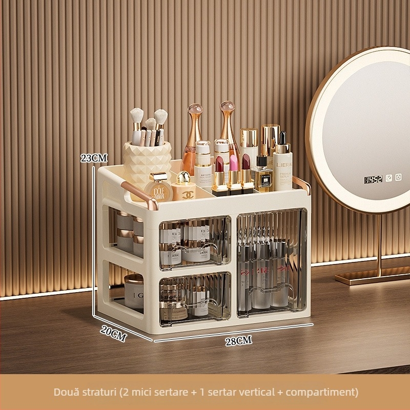 Dulap de depozitare pentru cosmetice cu sertare, organizator multistrat pentru rujuri și îngrijire a pielii; Material PP; Logo tipărit: Da; Personalizare disponibilă: Da; Lansare produs: 2025; Origine Jieyang