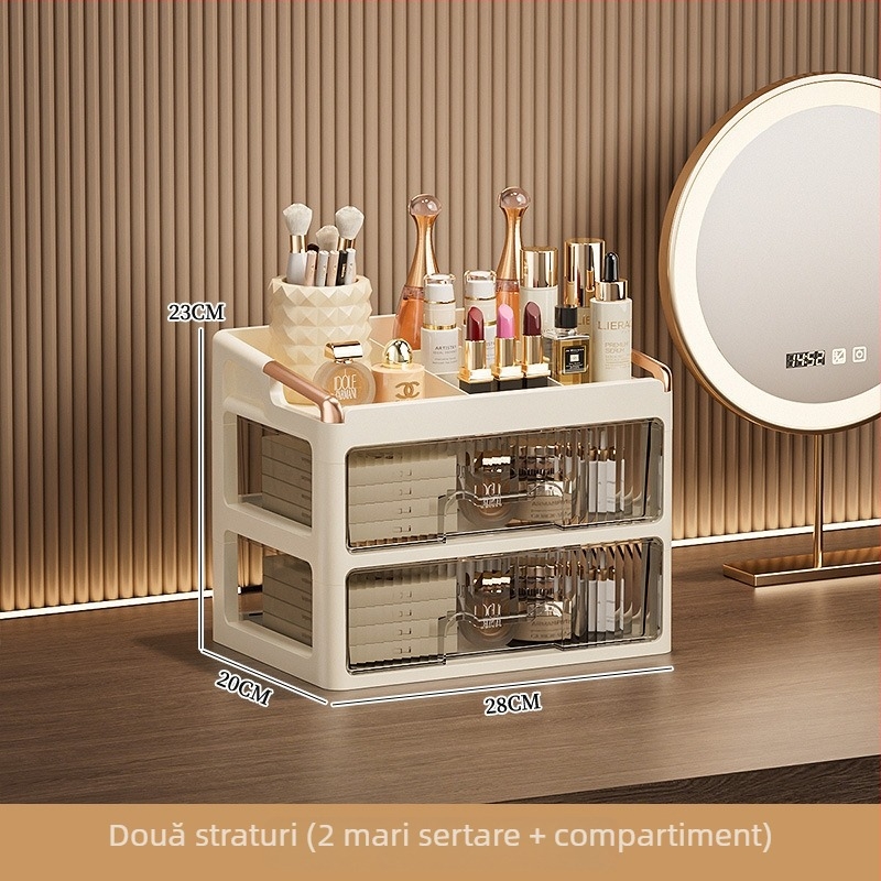 Dulap de depozitare pentru cosmetice cu sertare, organizator multistrat pentru rujuri și îngrijire a pielii; Material PP; Logo tipărit: Da; Personalizare disponibilă: Da; Lansare produs: 2025; Origine Jieyang