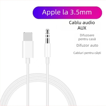 Cablu audio auto pentru dispozitive Apple: Lightning la 3,5 mm și Type-C, conductor din cupru placat cu aur, model JHCZYPX, marcă JH
