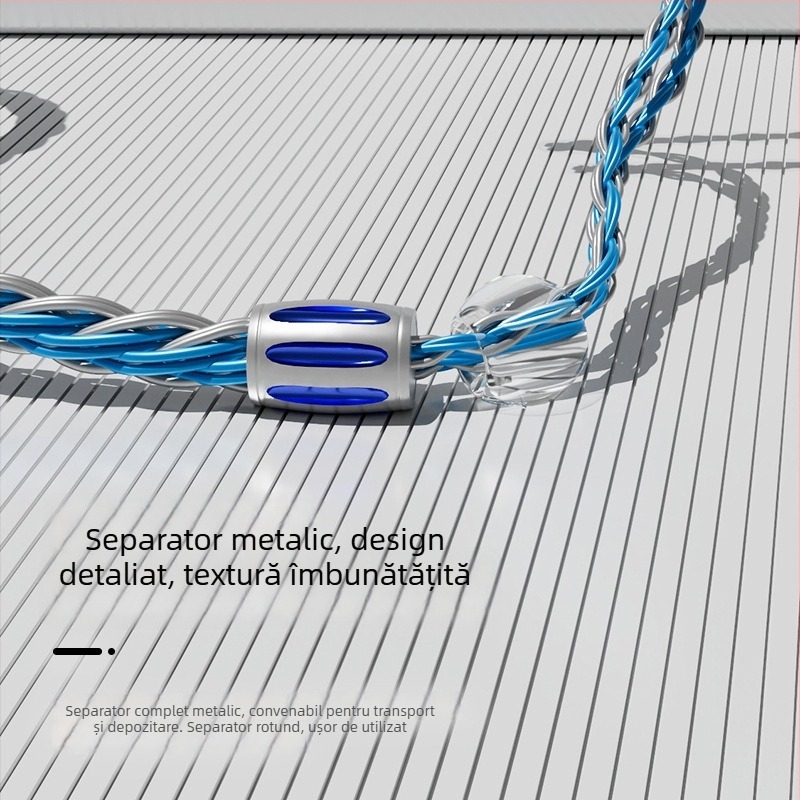 Cablu pentru căști cu 16 nuclee, împletire balansată, nucleu din cupru placat cu argint, conductori din cupru neoxidat, conectori 2.5/3.5/4.4 mm