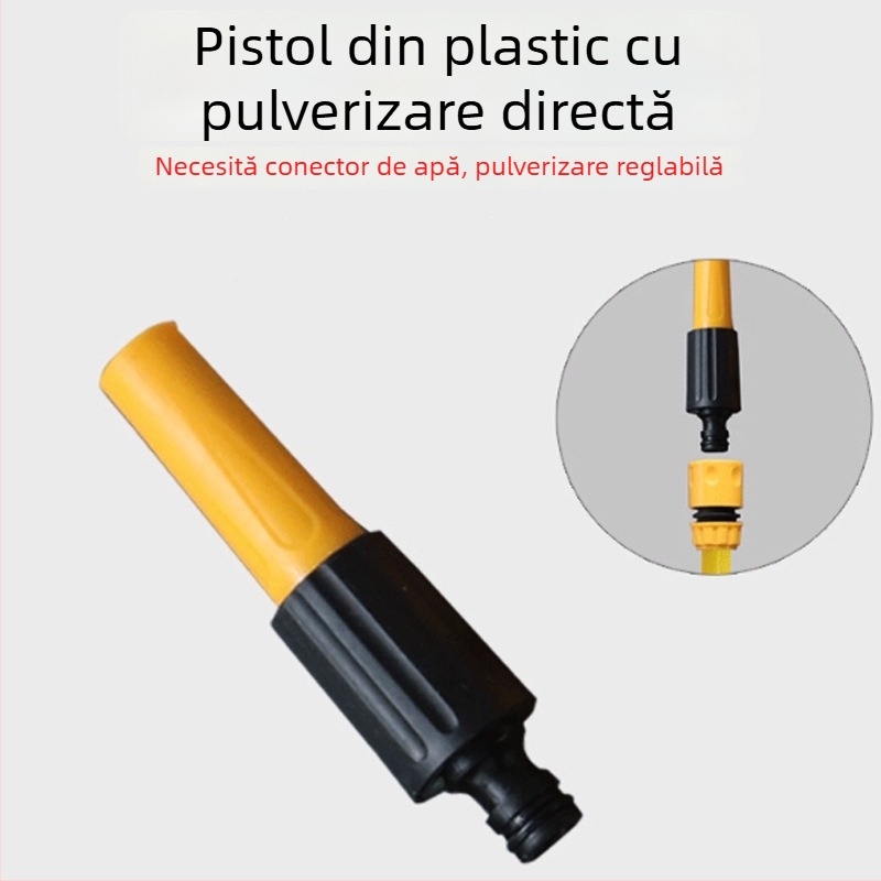 Set pistol de pulverizare cu flux direct 1/4 inch pentru spălarea mașinii și udarea grădinii, cu conector rapid pentru furtun