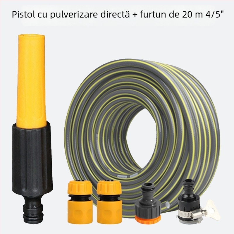 Set pistol de pulverizare cu flux direct 1/4 inch pentru spălarea mașinii și udarea grădinii, cu conector rapid pentru furtun
