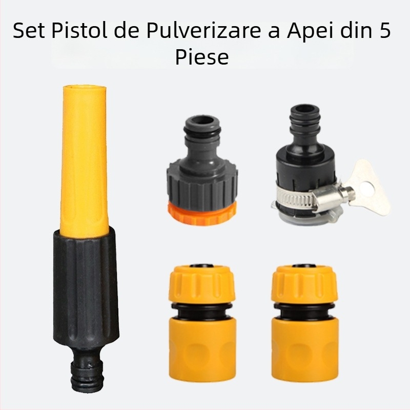Set pistol de pulverizare cu flux direct 1/4 inch pentru spălarea mașinii și udarea grădinii, cu conector rapid pentru furtun