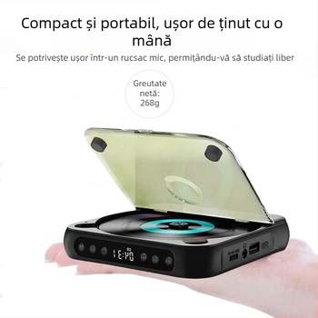 FIREBOX Minicd jucător CD portabil – stil Walkman, interfață USB, ieșire AUX, Bluetooth 5.3, redare CD/WMA