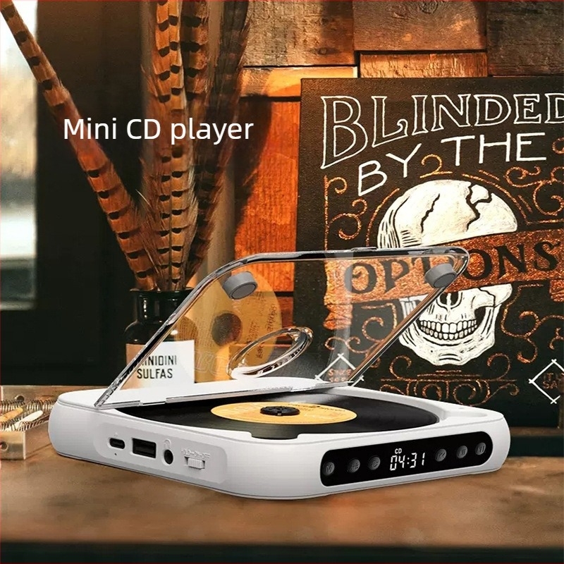 FIREBOX Minicd jucător CD portabil – stil Walkman, interfață USB, ieșire AUX, Bluetooth 5.3, redare CD/WMA