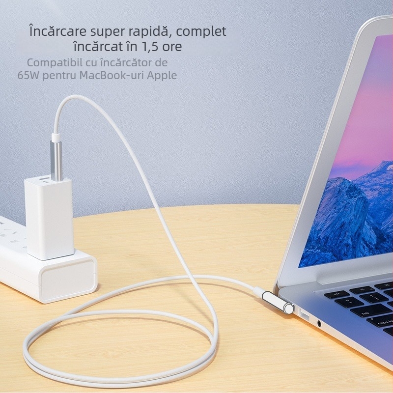 Cablu de încărcare Type-C la MagSafe 1/2 pentru MacBook Air/Pro, model PD-MG1, lungime 1,8 m, lansat în 2021.