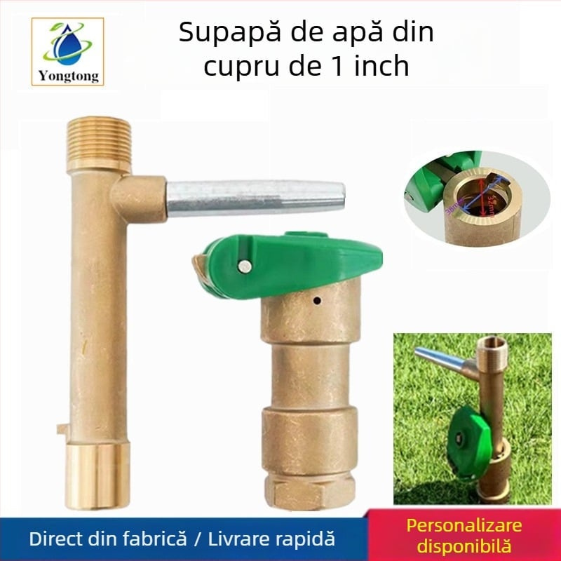 Valvă de irigare prin picurare din cupru – durabilă, rezistentă la coroziune și la presiune înaltă, pentru grădini rezidențiale, agricultură și spații verzi publice