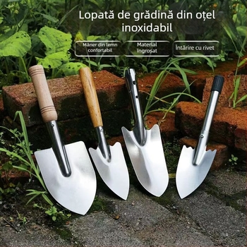 Lopată de grădină din oțel inoxidabil Bo Huang, pentru grădină, flori și îndepărtarea buruienilor