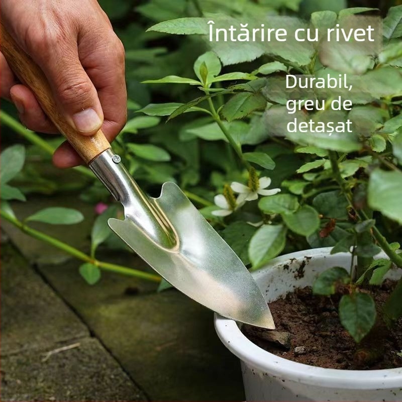 Lopată de grădină din oțel inoxidabil Bo Huang, pentru grădină, flori și îndepărtarea buruienilor