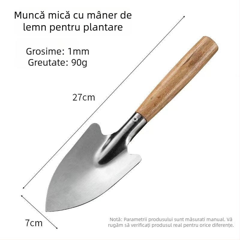 Lopată de grădină din oțel inoxidabil Bo Huang, pentru grădină, flori și îndepărtarea buruienilor