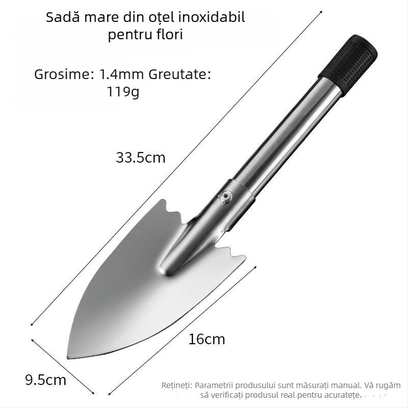 Lopată de grădină din oțel inoxidabil Bo Huang, pentru grădină, flori și îndepărtarea buruienilor