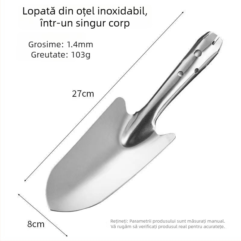 Lopată de grădină din oțel inoxidabil Bo Huang, pentru grădină, flori și îndepărtarea buruienilor