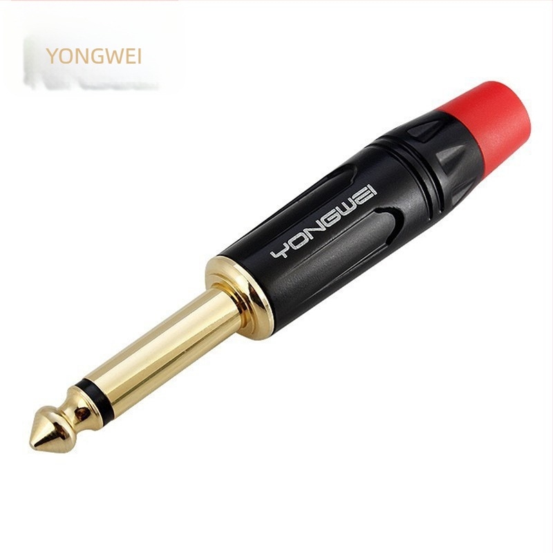 Yongwei conector audio lipit în pereche: 2 conductori mono pentru linie de microfon și conector stereo cu 3 conductori, certificat ROHS, interval de operare -30°C până la 80°C.