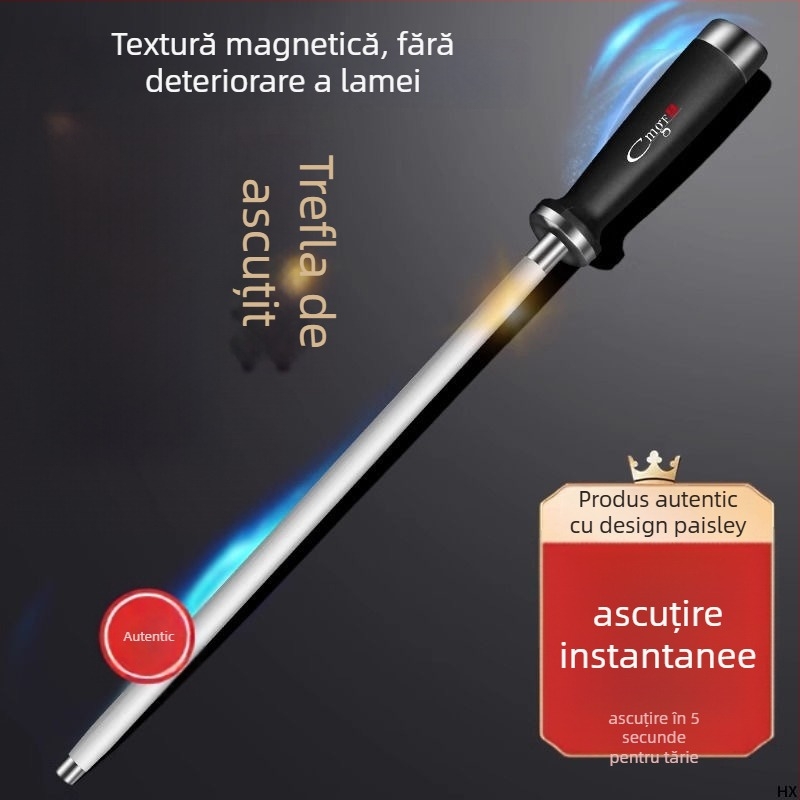 Băț de ascuțit cuțite – oțel cu carbon înalt, utilizare manuală, ascuțitor de bucătărie, lansare vara 2021, posibilitate de personalizare, stil modern minimalist