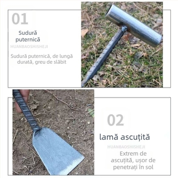 Set de trei unelte de grădină - Făcute manual pentru plantare și îndepărtarea buruienilor