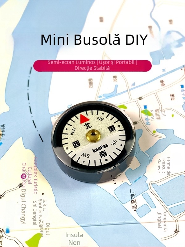Busolă mini DIY — kit portabil, ușor, accesoriu pentru exterior