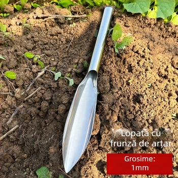 Lopată din oțel inoxidabil, într-un singur corp, pentru grădinărit — plantarea florilor și legumelor și recoltarea ierburilor sălbatice; utilizare casnică; personalizare disponibilă.